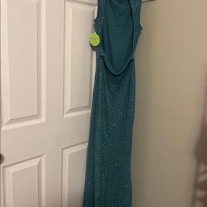 Teal Floor length dress